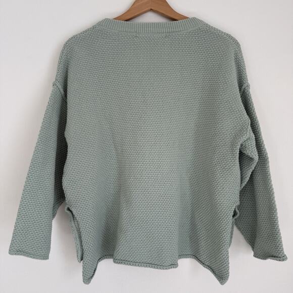 Free People Beach Hailee Sweater Womens XS Sage Green Henley Oversized Slouchy - Picture 6 of 10